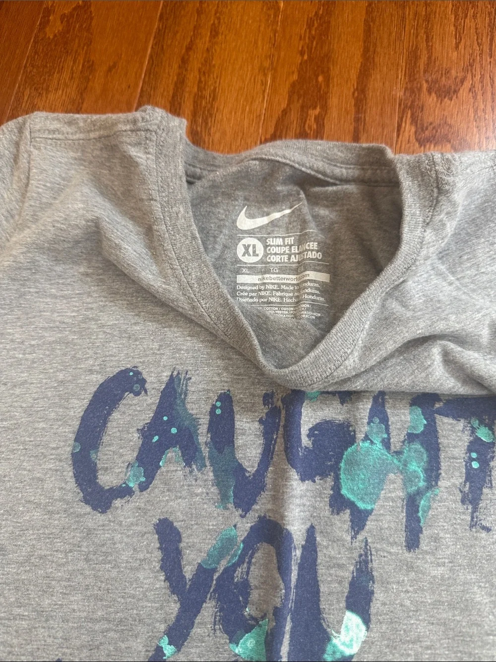 Nike Gray Caught You Lookin Graphic Tee XL Slim Fit